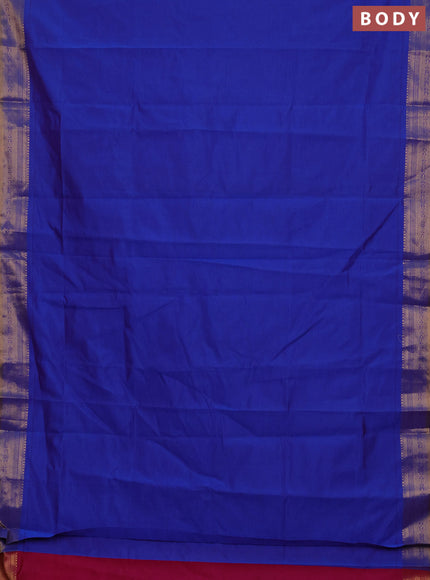 Blue & Pink Semi Silk Cotton Saree