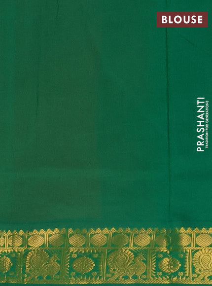 Orange & Green Semi Silk Cotton Saree