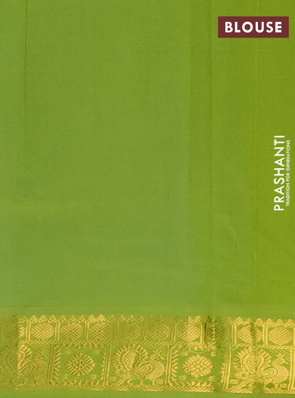 Sky Blue & Green Semi Silk Cotton Saree