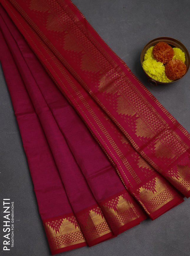 Pink Semi Silk Cotton Saree