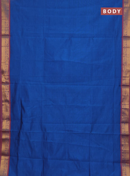 Cs Blue & Orange Semi Silk Cotton Saree