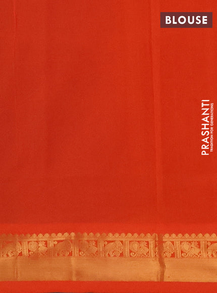 Cs Blue & Orange Semi Silk Cotton Saree