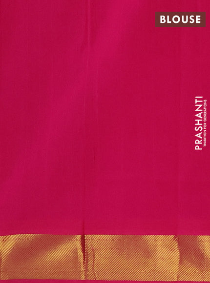 Maroon & Pink Semi Silk Cotton Saree - Big Border