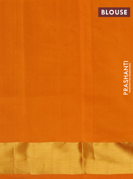 Purple & Mustard Yellow Semi Silk Cotton Saree - Big Border