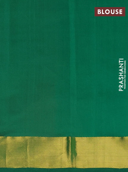 Pink & Green Semi Silk Cotton Saree - Big Border