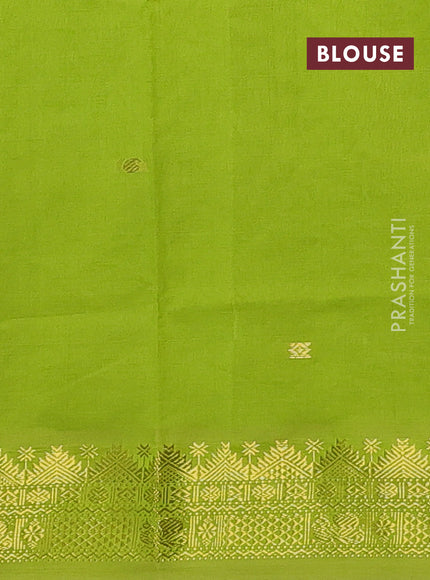 Blue & Green Semi Silk Cotton Saree - Buttas