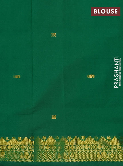 Pink & Green Semi Silk Cotton Saree - Buttas