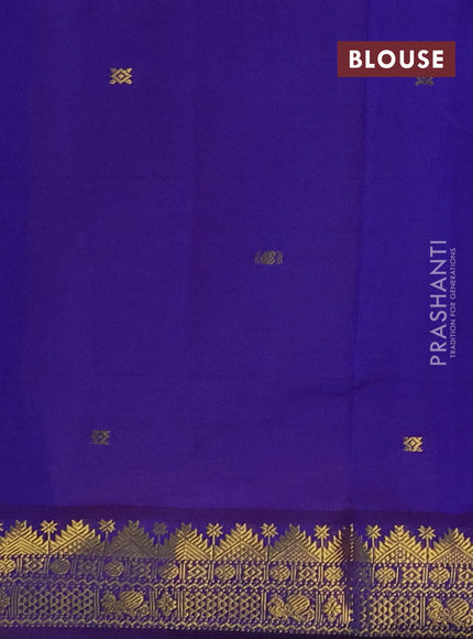 Pink & Blue Semi Silk Cotton Saree - Buttas