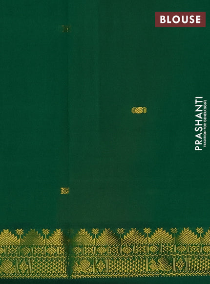Orange & Green Semi Silk Cotton Saree - Buttas