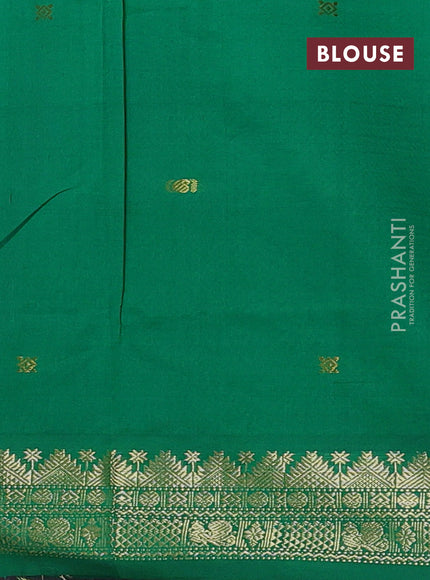 Pink & Green Semi Silk Cotton Saree - Buttas