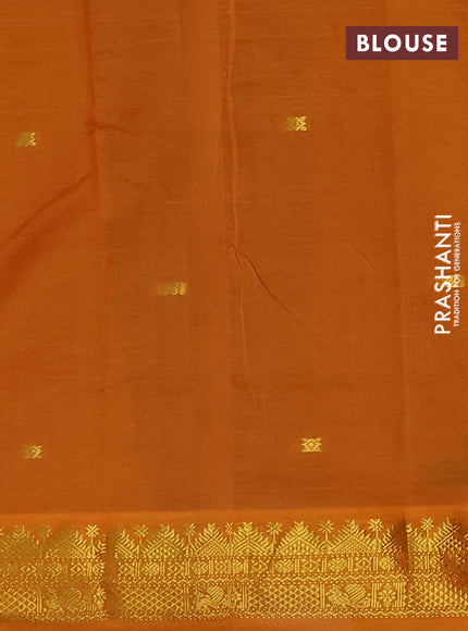 Grey & Mustard Yellow Semi Silk Cotton Saree - Buttas