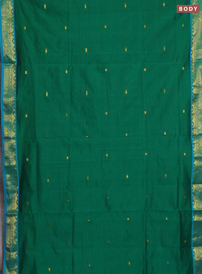 Green & Cs Blue Semi Silk Cotton Saree - Buttas