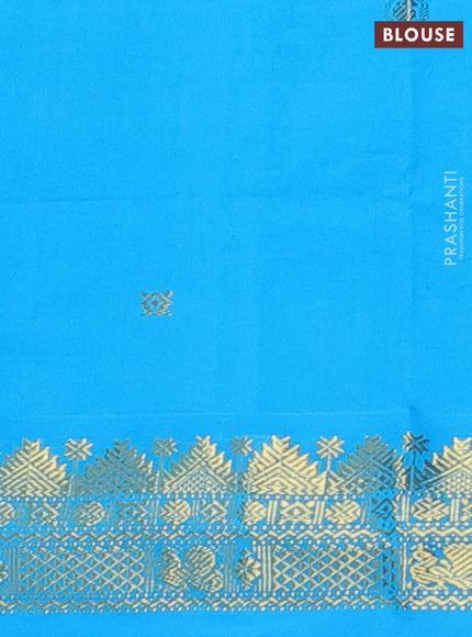 Green & Cs Blue Semi Silk Cotton Saree - Buttas