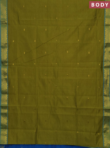 Green & Cs Blue Semi Silk Cotton Saree - Buttas