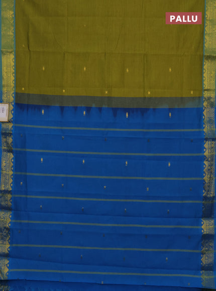 Green & Cs Blue Semi Silk Cotton Saree - Buttas