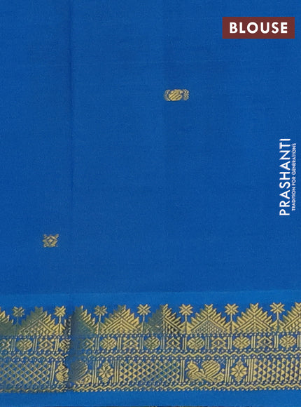 Green & Cs Blue Semi Silk Cotton Saree - Buttas