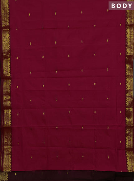 Pink & Maroon Semi Silk Cotton Saree - Buttas