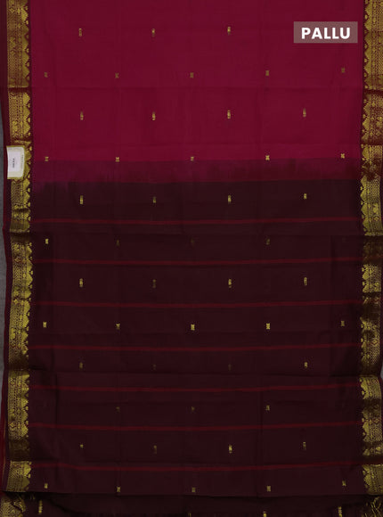 Pink & Maroon Semi Silk Cotton Saree - Buttas