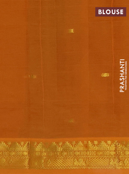 Green & Mustard Yellow Semi Silk Cotton Saree - Buttas