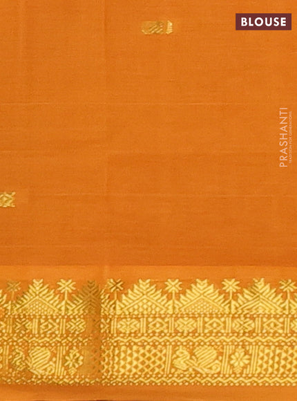 Purple & Mustard Yellow Semi Silk Cotton Saree - Buttas