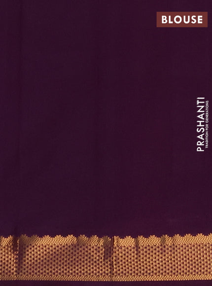Orange & Purple Semi Silk Cotton Saree - Paalum Pazhamum Checks