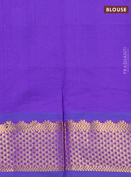 Blue & Purple Semi Silk Cotton Saree - Paalum Pazhamum Checks