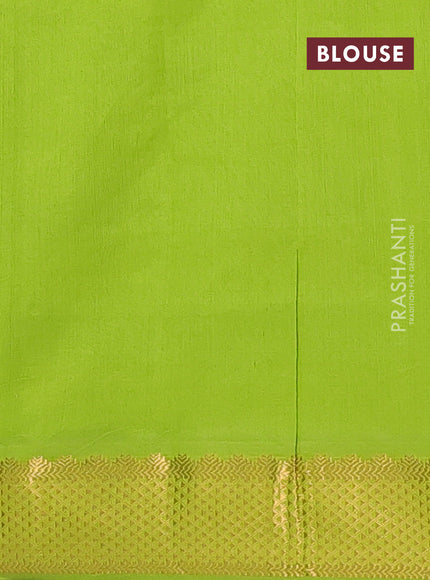 Green & Purple Semi Silk Cotton Saree - Paalum Pazhamum Checks
