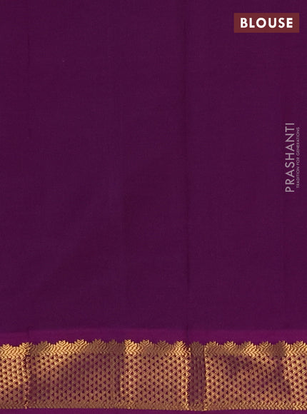 Purple & Green Semi Silk Cotton Saree - Paalum Pazhamum Checks