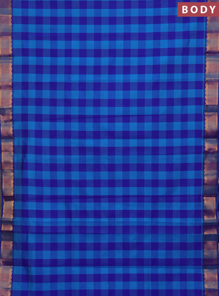Cs Blue & Blue Semi Silk Cotton Saree - Paalum Pazhamum Checks