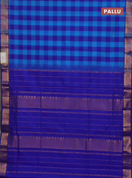 Cs Blue & Blue Semi Silk Cotton Saree - Paalum Pazhamum Checks