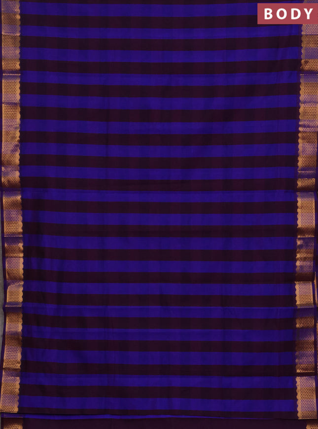 Wine & Violet Semi Silk Cotton Saree - Paalum Pazhamum Checks