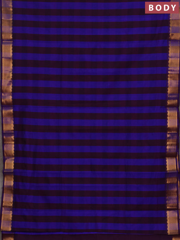 Wine & Violet Semi Silk Cotton Saree - Paalum Pazhamum Checks