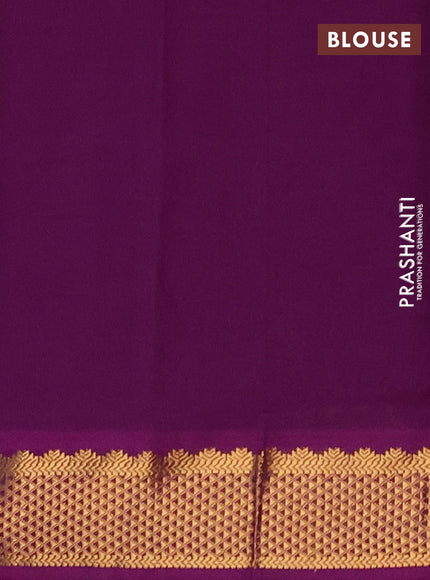 Purple & Orange Semi Silk Cotton Saree - Paalum Pazhamum Checks