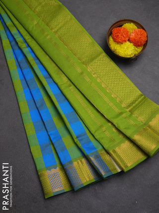 Cs Blue & Green Semi Silk Cotton Saree - Paalum Pazhamum Checks