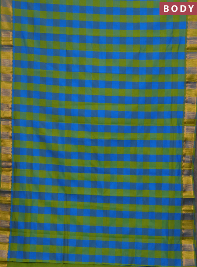 Cs Blue & Green Semi Silk Cotton Saree - Paalum Pazhamum Checks