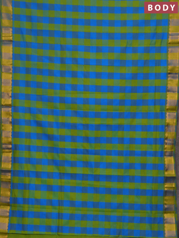 Cs Blue & Green Semi Silk Cotton Saree - Paalum Pazhamum Checks