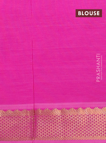 Pink & Off White Semi Silk Cotton Saree - Paalum Pazhamum Checks
