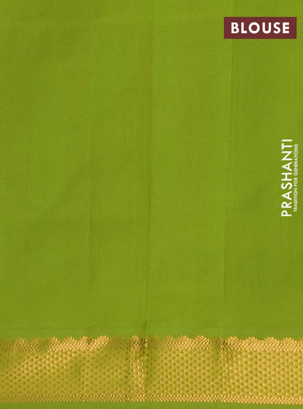 Green & Maroon Semi Silk Cotton Saree - Paalum Pazhamum Checks