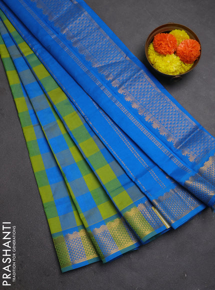 Cs Blue & Green Semi Silk Cotton Saree - Paalum Pazhamum Checks