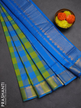Cs Blue & Green Semi Silk Cotton Saree - Paalum Pazhamum Checks