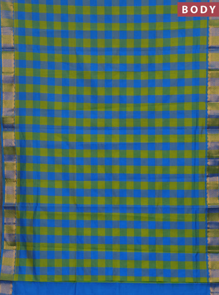 Cs Blue & Green Semi Silk Cotton Saree - Paalum Pazhamum Checks