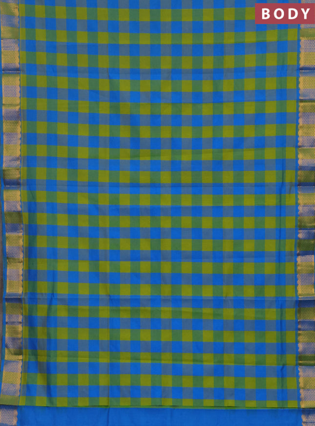Cs Blue & Green Semi Silk Cotton Saree - Paalum Pazhamum Checks