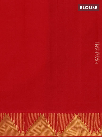 Red & Violet Semi Silk Cotton Saree - Paalum Pazhamum Checks