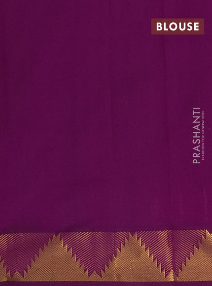 Purple & Green Semi Silk Cotton Saree - Paalum Pazhamum Checks