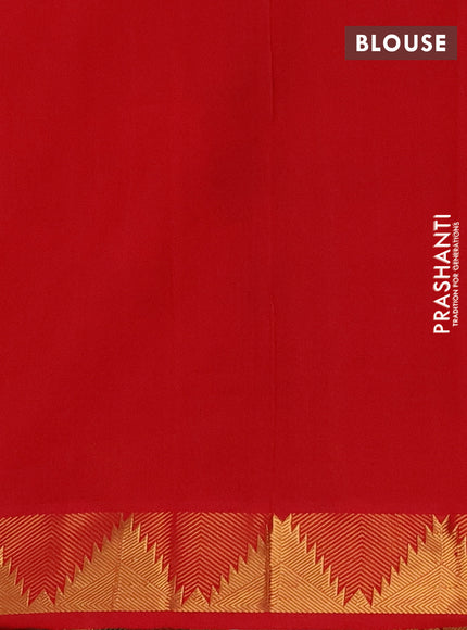 Red & Green Semi Silk Cotton Saree - Paalum Pazhamum Checks