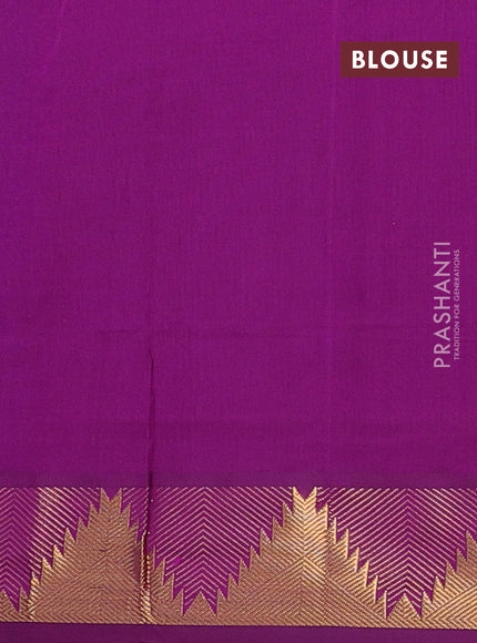 Purple & Blue Semi Silk Cotton Saree - Paalum Pazhamum Checks