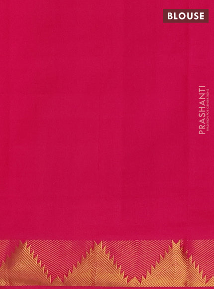 Pink & Orange Semi Silk Cotton Saree - Paalum Pazhamum Checks