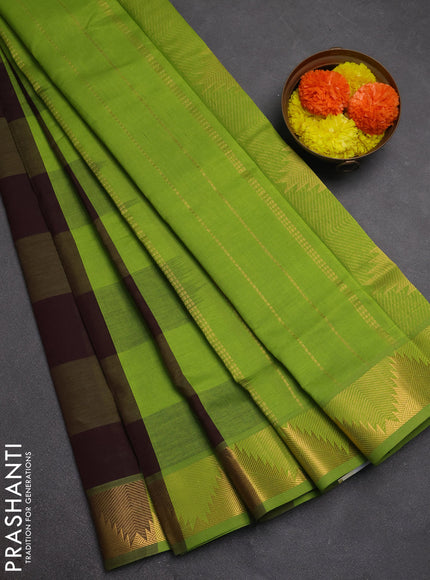 Green & Maroon Semi Silk Cotton Saree - Paalum Pazhamum Checks
