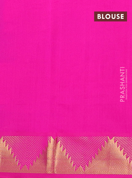 Pink & Peacock Green Semi Silk Cotton Saree - Paalum Pazhamum Checks