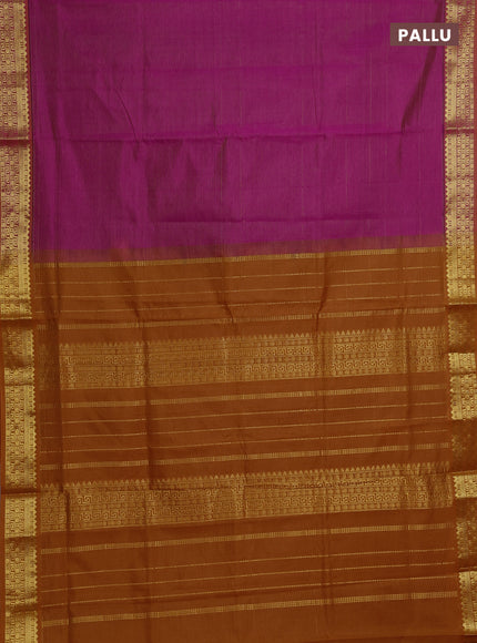 Pink & Orange Semi Silk Cotton Saree - Vairaosi